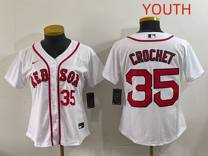 Youth 2025 Boston Red Sox #35 Crochet White Game Nike MLB Jersey style 6